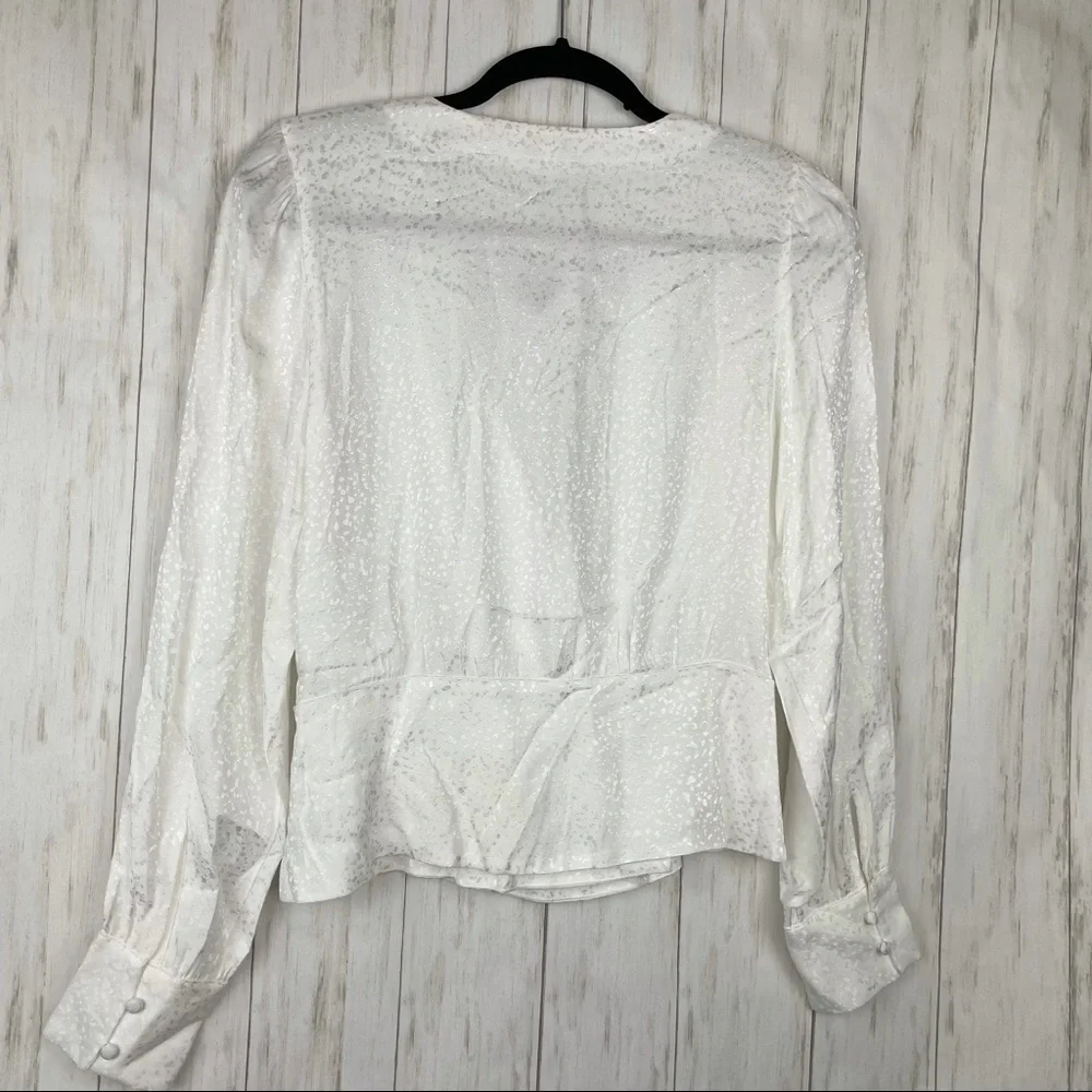 Express NWT white cream leopard blouse small